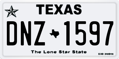 TX license plate DNZ1597