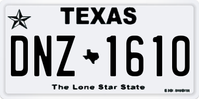 TX license plate DNZ1610