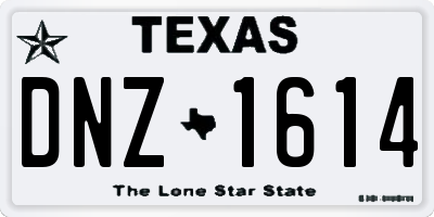 TX license plate DNZ1614
