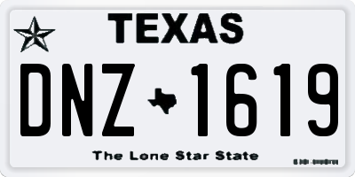 TX license plate DNZ1619