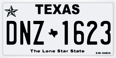 TX license plate DNZ1623