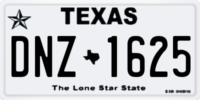 TX license plate DNZ1625