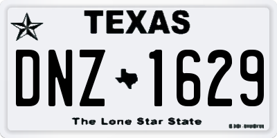 TX license plate DNZ1629