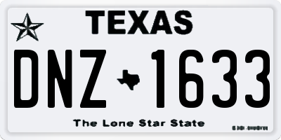 TX license plate DNZ1633