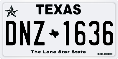 TX license plate DNZ1636