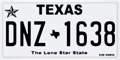 TX license plate DNZ1638