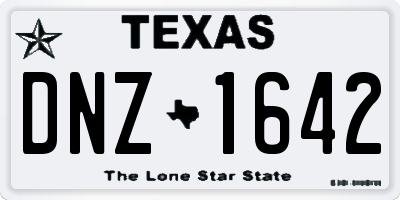 TX license plate DNZ1642