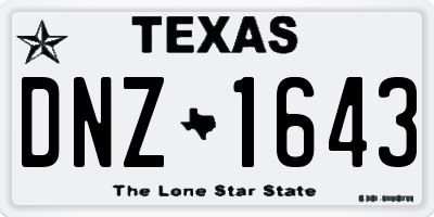 TX license plate DNZ1643