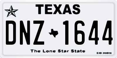 TX license plate DNZ1644