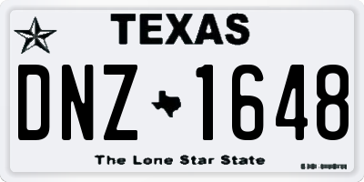 TX license plate DNZ1648