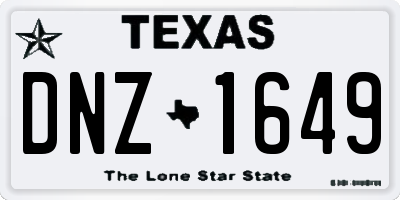 TX license plate DNZ1649