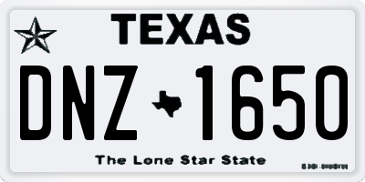 TX license plate DNZ1650
