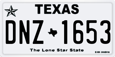 TX license plate DNZ1653