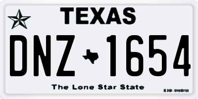 TX license plate DNZ1654