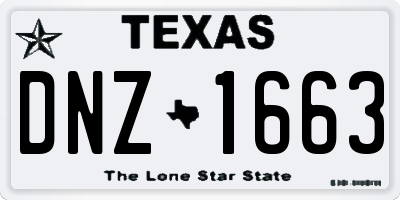 TX license plate DNZ1663