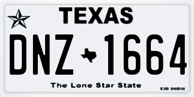 TX license plate DNZ1664