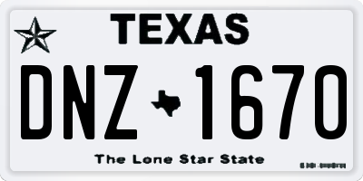 TX license plate DNZ1670