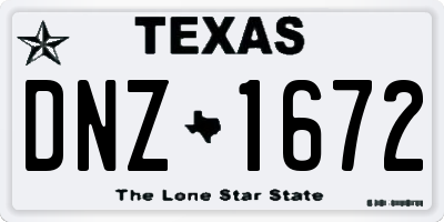 TX license plate DNZ1672