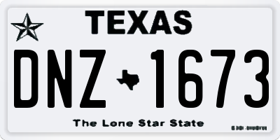 TX license plate DNZ1673
