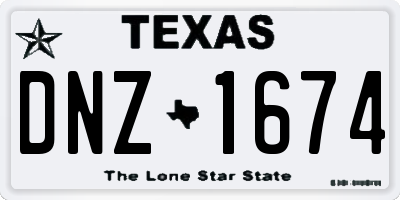 TX license plate DNZ1674