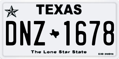 TX license plate DNZ1678