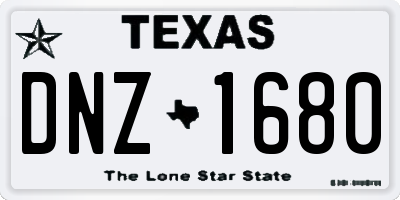 TX license plate DNZ1680