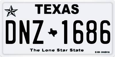 TX license plate DNZ1686