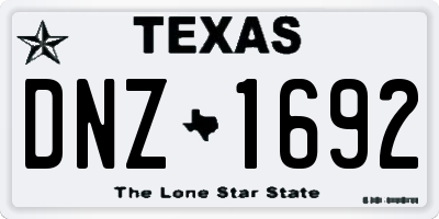 TX license plate DNZ1692