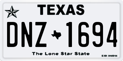 TX license plate DNZ1694