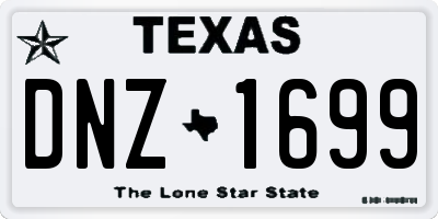 TX license plate DNZ1699