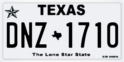 TX license plate DNZ1710