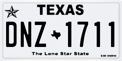 TX license plate DNZ1711