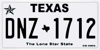 TX license plate DNZ1712