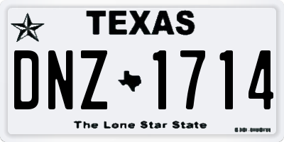 TX license plate DNZ1714