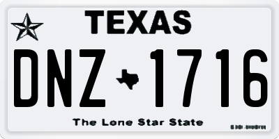 TX license plate DNZ1716