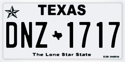 TX license plate DNZ1717