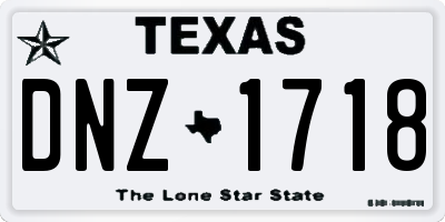 TX license plate DNZ1718