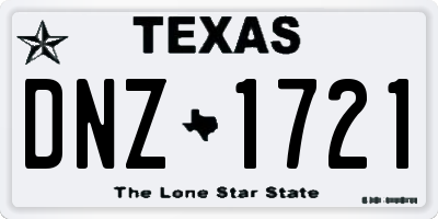 TX license plate DNZ1721