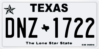 TX license plate DNZ1722