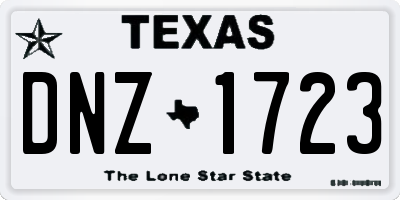 TX license plate DNZ1723