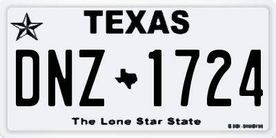 TX license plate DNZ1724