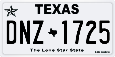 TX license plate DNZ1725