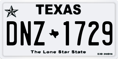 TX license plate DNZ1729