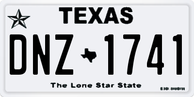 TX license plate DNZ1741