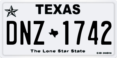TX license plate DNZ1742