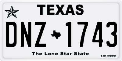 TX license plate DNZ1743