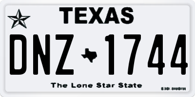 TX license plate DNZ1744