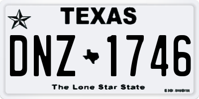 TX license plate DNZ1746
