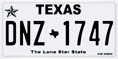 TX license plate DNZ1747