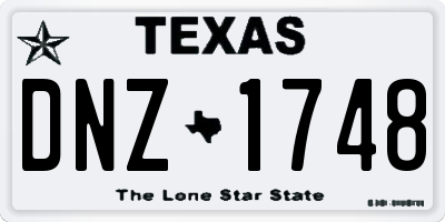TX license plate DNZ1748